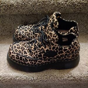 Dr. Martens Animal Print Platform Shoes